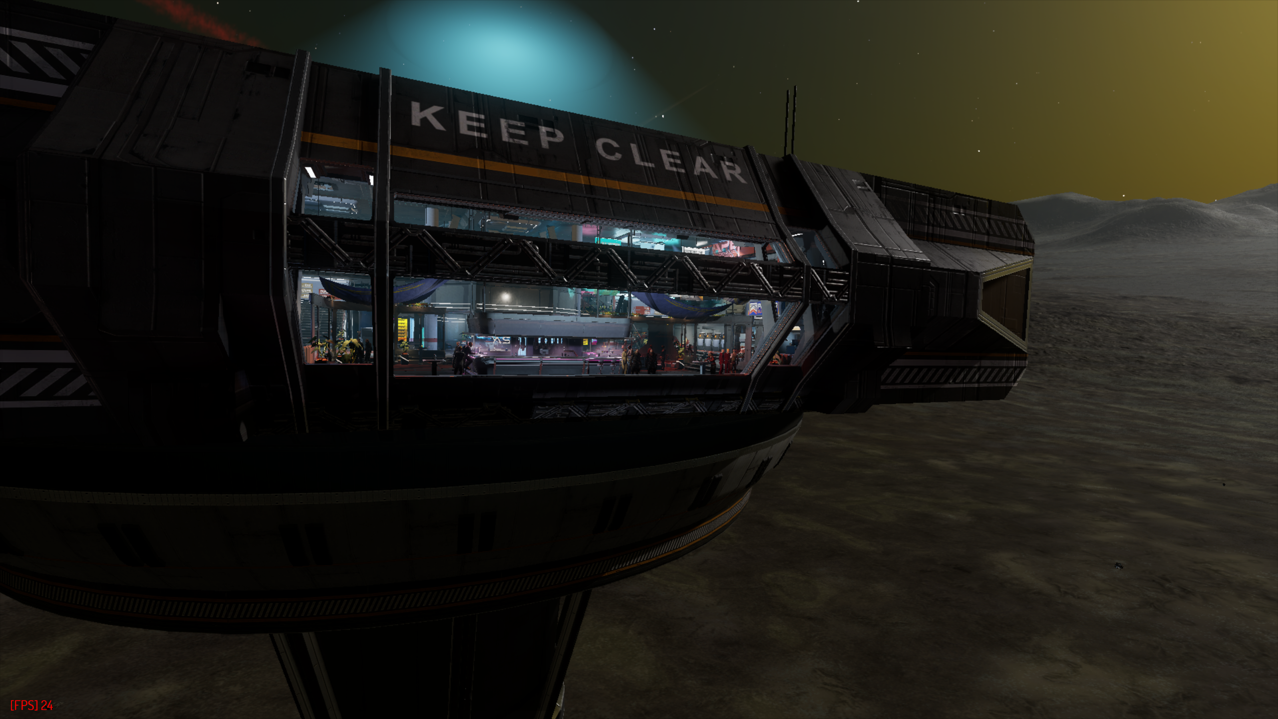 Elite Dangerous carrier interiors have shops, NPCs, and crew quarters